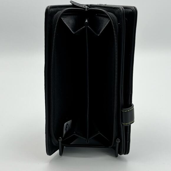 Nemesus Now Lucky Cat Purse Wallet Black Faux Leather Black Cat Green Eyes Tail - Picture 4 of 9